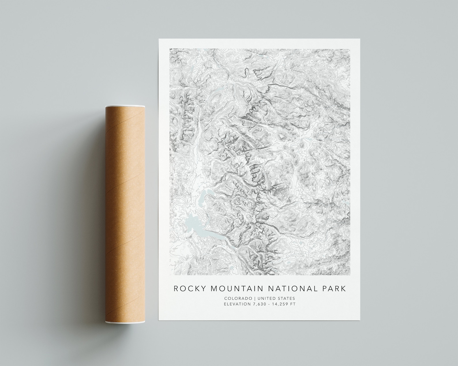 Rocky Mountain National Park Map Print | Topographic Contour Map ...