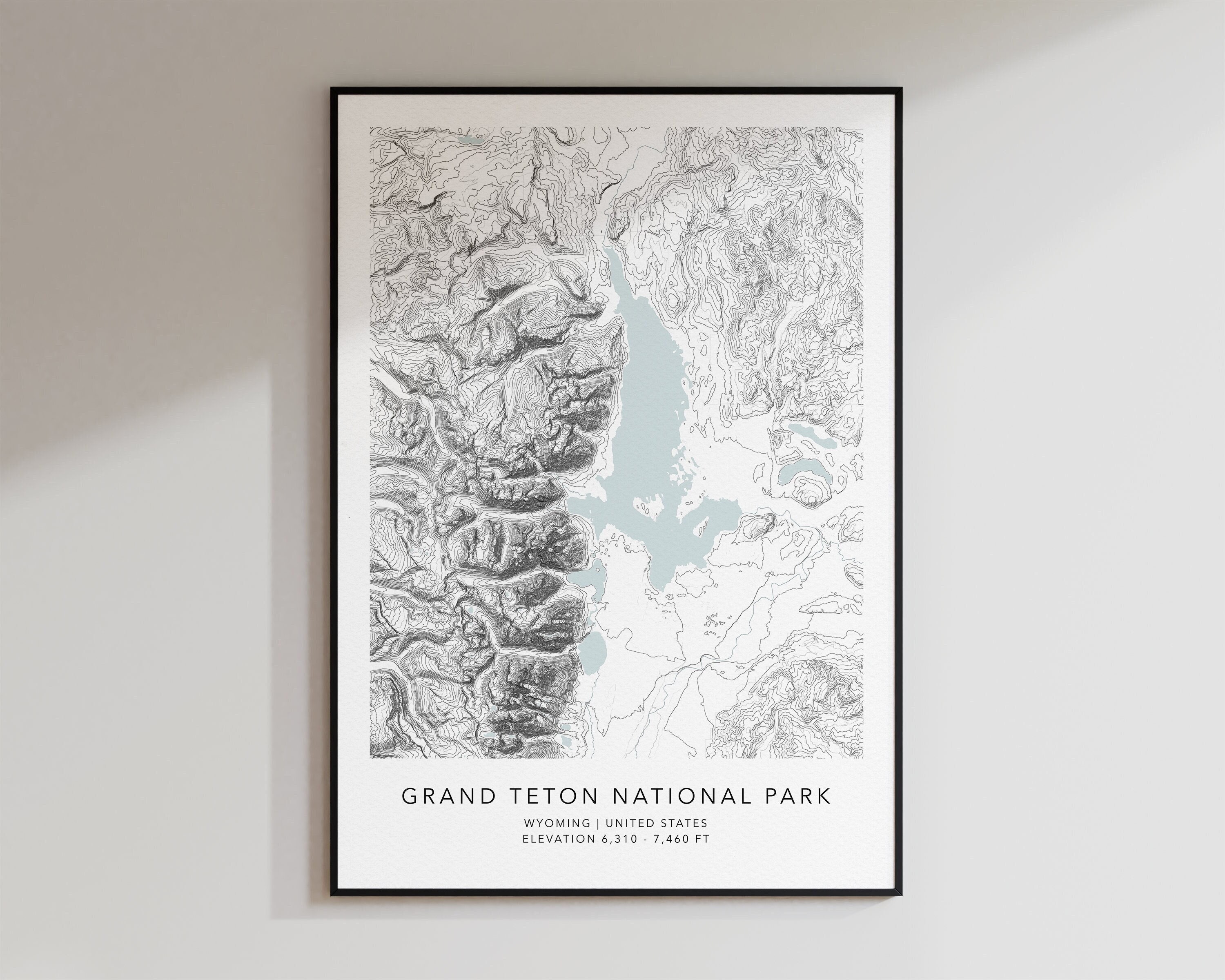 Grand Teton National Park Hand-Drawn Map Poster - Authentic 18x24