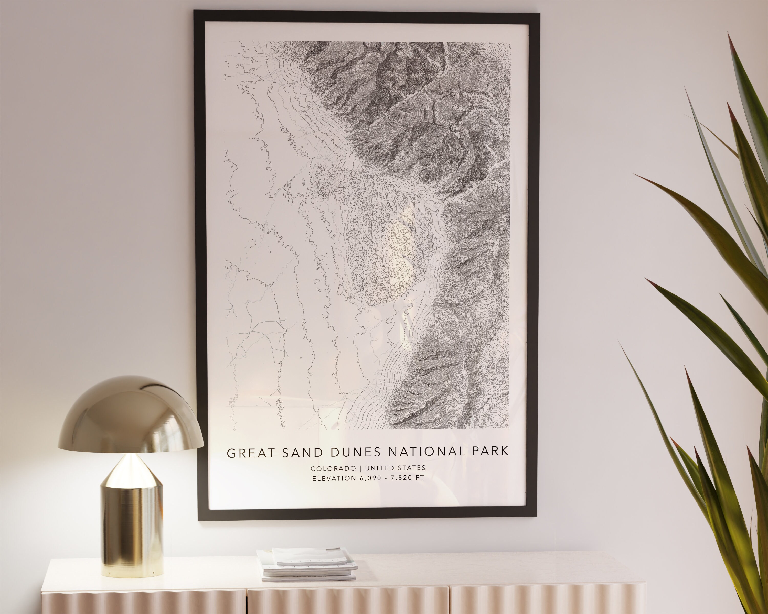 Great Sand Dunes National Park Map Print | Topographic Contour Map ...