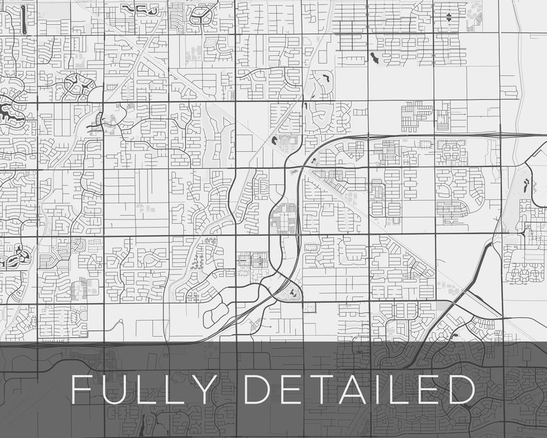 Gilbert Map Print | City of Gilbert Print | Map of Gilbert Arizona ...