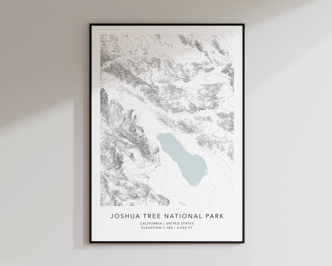 Joshua Tree National Park Map Print | Topographic Contour Map ...