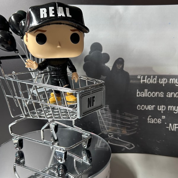 Custom celebrity NF. This custom Funko Pop comes with the option of a 4” or 6” clear display case with a background.