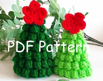 PDF Pattern Crochet Puffy XMas Tree, Christmas Decoration, Xmas Ornament, Easy Crochet Pattern, DIY