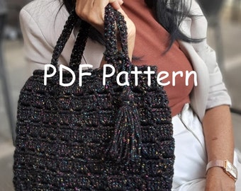 PDF Pattern Crochet Simply Glitter Day Hand Bag, Crochet bag, DIY bag