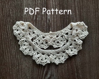 PDF Pattern Crochet Collar for women, Daisy Classic Vintage Collar,  Easy pattern, DIY Crochet Collar