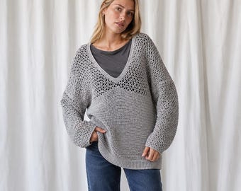 Wzór na szydełkowy sweter oversize GESINE w formacie PDF