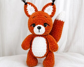 Wzór na szydełkową pluszową wiewiórkę amigurumi