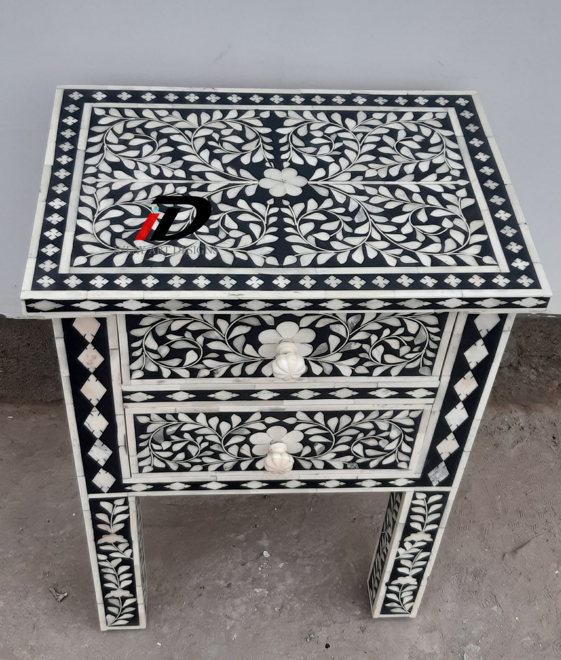 Bone Inlay Wooden Modern Handmade Bedside / Side table / Etsy