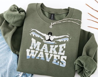Schwimm-Sweatshirt - Schwimm-Team-t-Shirt - Geschenke für Schwimmer - Schwimm-Mama-Shirt - Schwimm-Team - Geschenk - Schwimm-Treffen - Schwimm-Trainer Geschenk