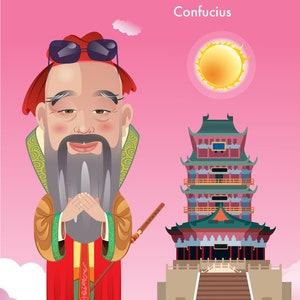 Confucius Quotes That Will Inspire You: Cartoon Posters Filled with Inspirational Words. Digital Download Quotations from Confucius!