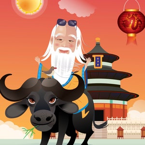 Laozi Quotes That Will Inspire You: Cartoon Posters Filled with Inspirational Words. He is an important Chinese thinker.