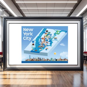 New York City Map, Manhattan Map, New York City plan, New York City Cartoon Map