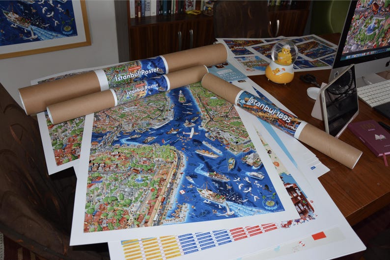 Istanbul Israeli Map Istanbul City Map Poster | Cultural Landmarks Art (digital Download ...