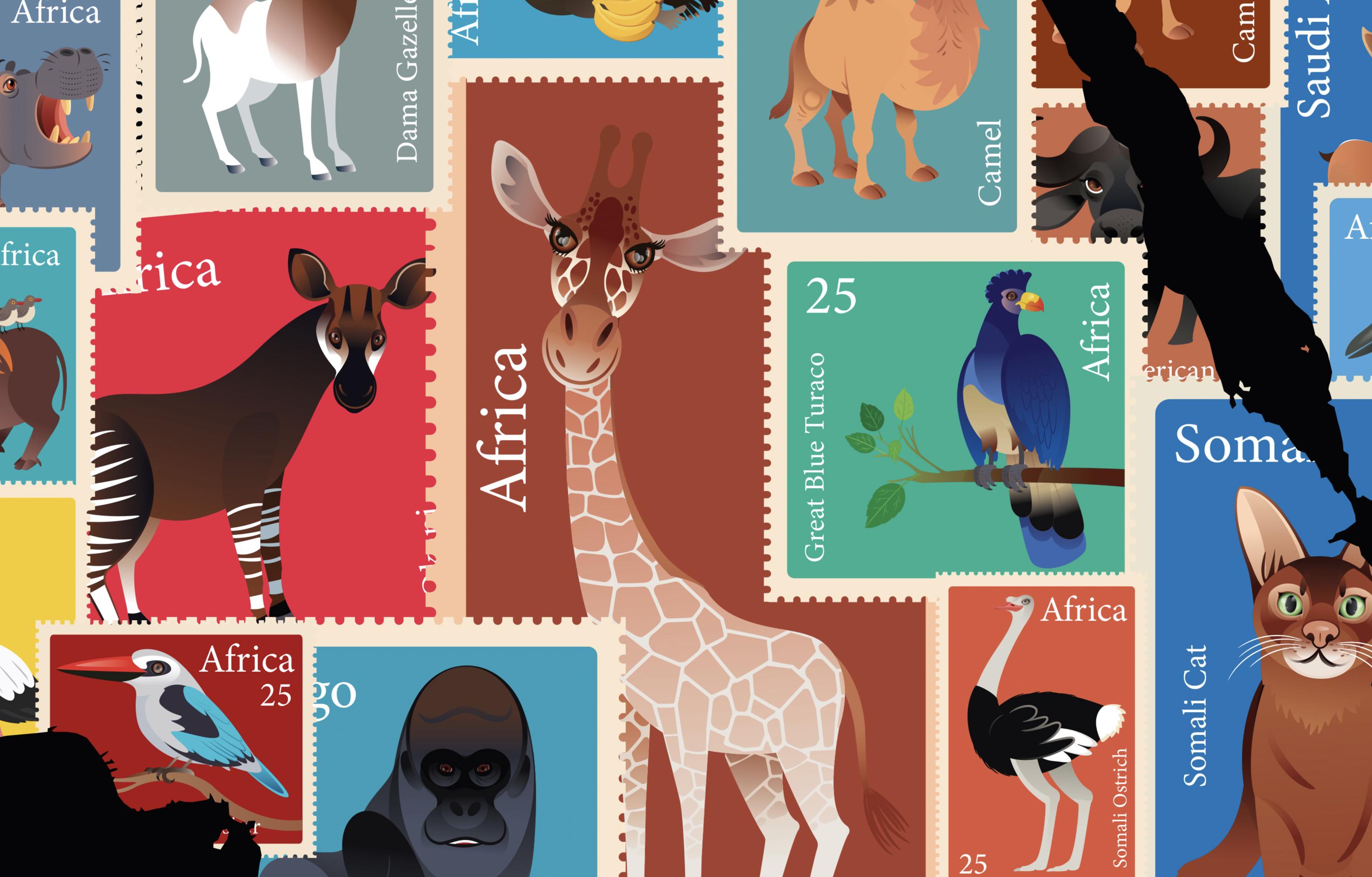 Timbres pour collectionneur Singes oblitérés timbres Animaux sauvages Timbres pour collectionneur Singes oblitérés timbres Animaux sauvages