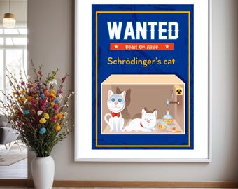 Poster Le chat de Schrödinger, téléchargement numérique