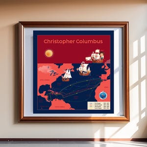 CHRISTOPHER COLUMBUS MAP | Columbus Journey Map | New World Map Jpg | Exploration Map | A Map Of The Journeys To The New World