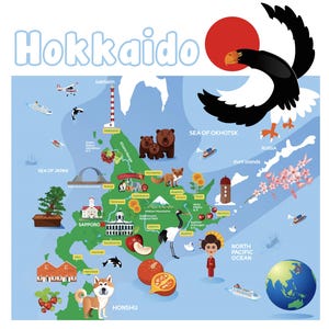 Mapa wysp Hokkaido