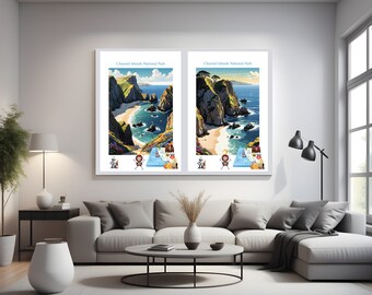 Channel Islands National Park Poster, California Travel Art