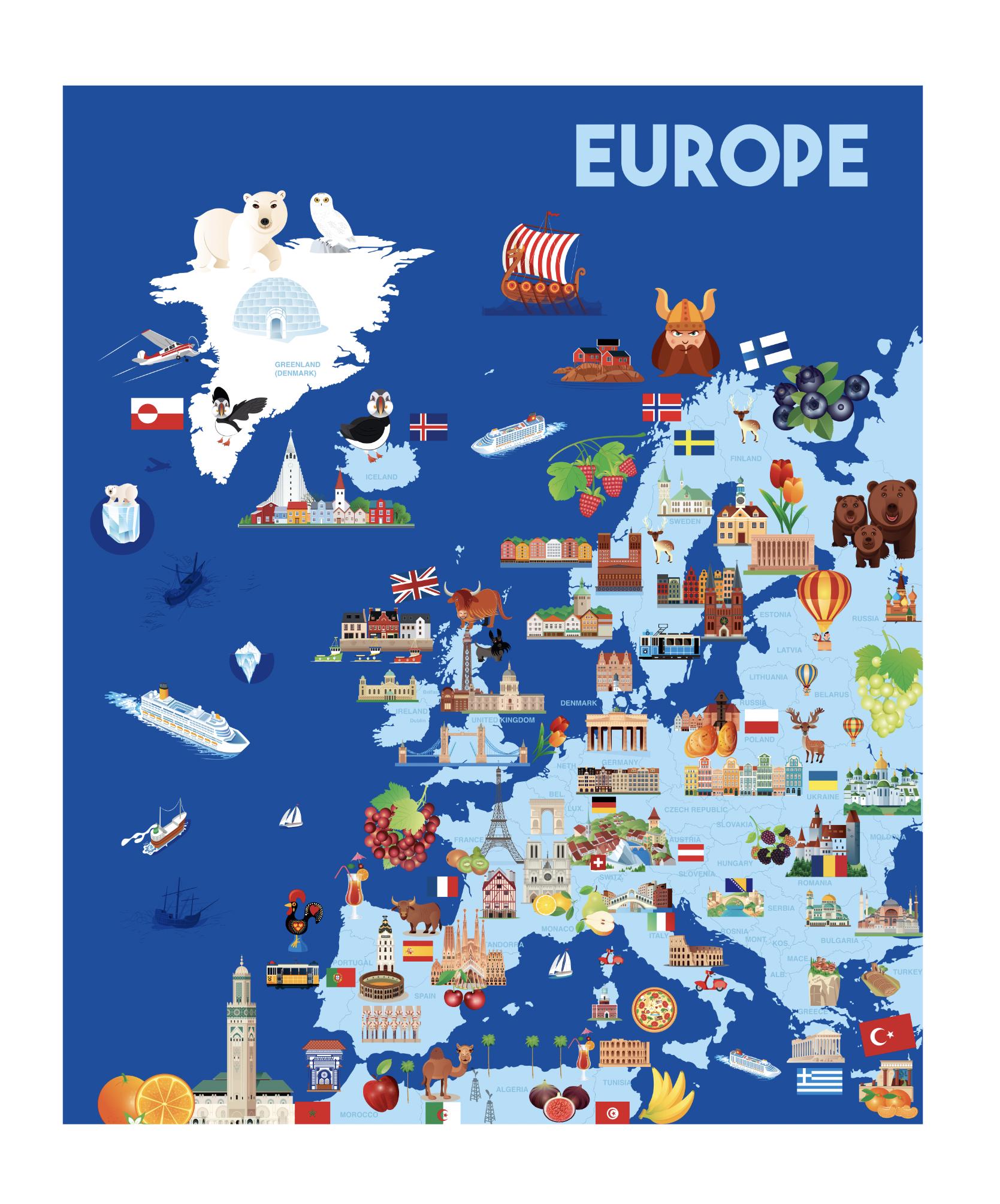 Map Of Europe With Flags Display Poster Map Of Europe Poster 663x1000