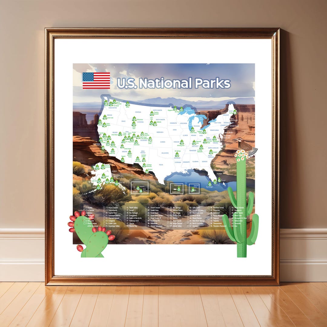 USA National Park Maps Poster (digital Download) - Etsy