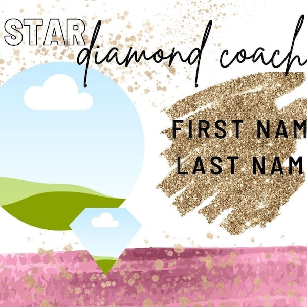 Wellness Coach Star Diamond Rank Advancement graphic template