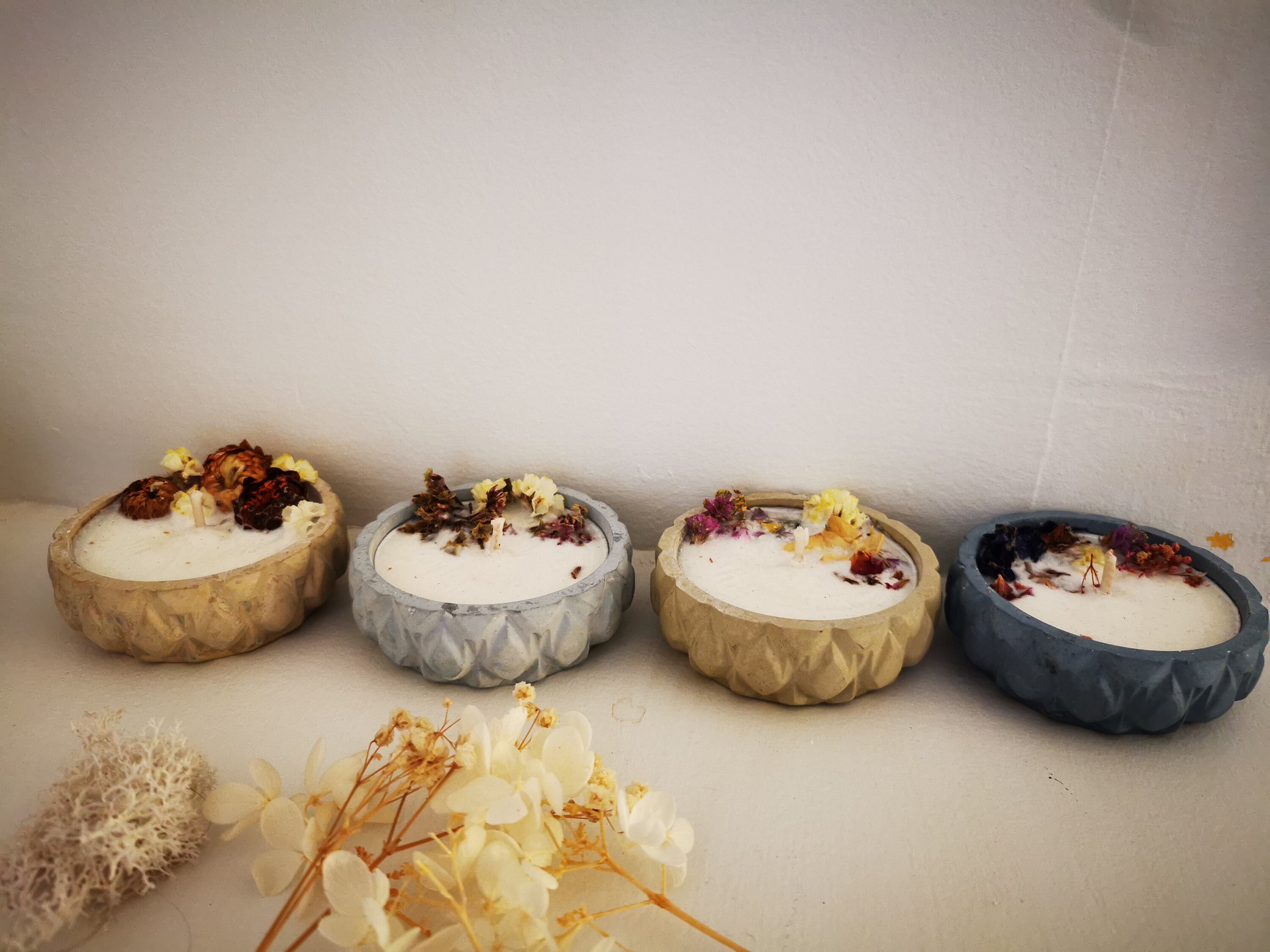 Bougies Fleurs Séchées