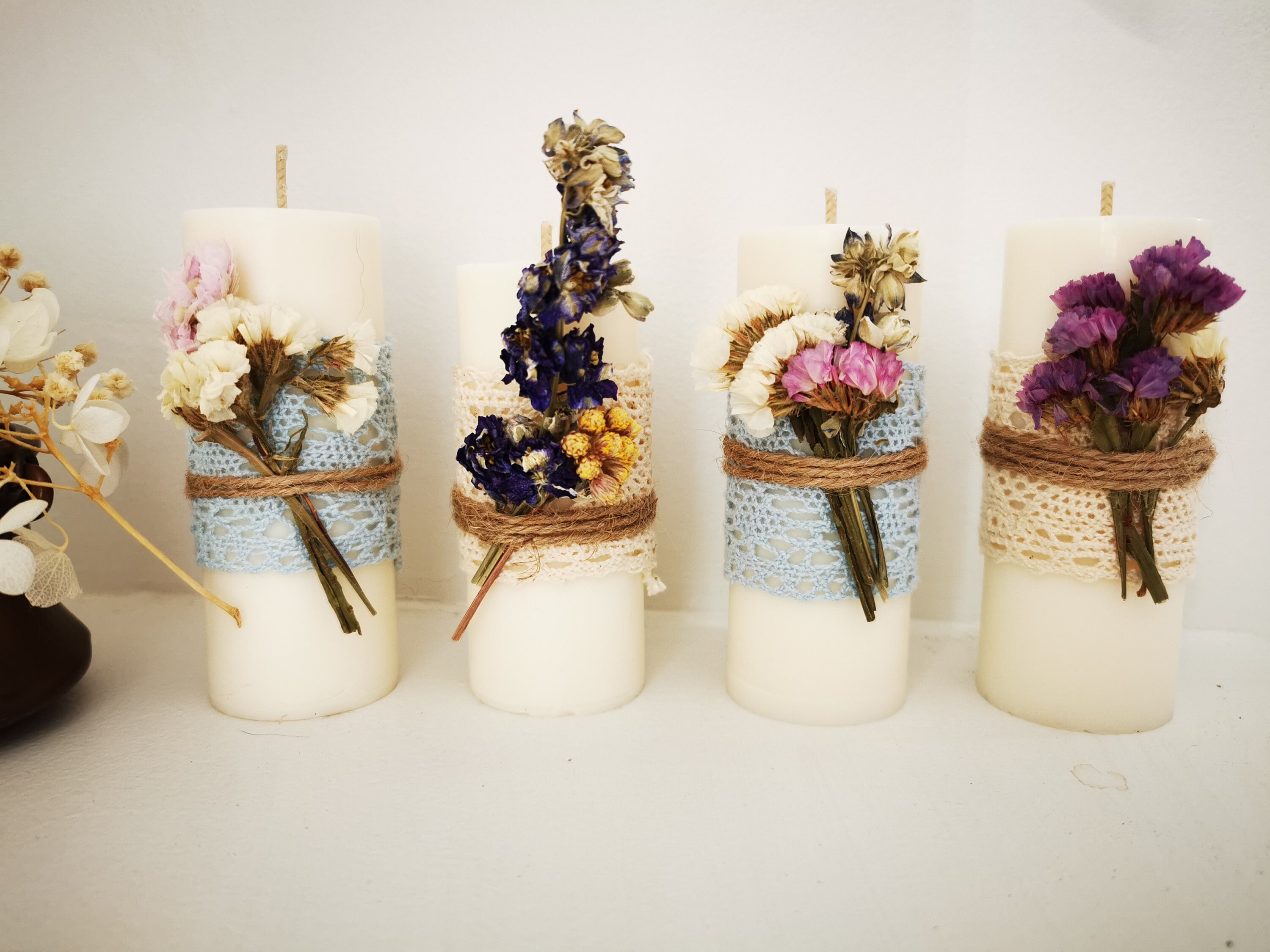 Bougie Fleurs Séchées