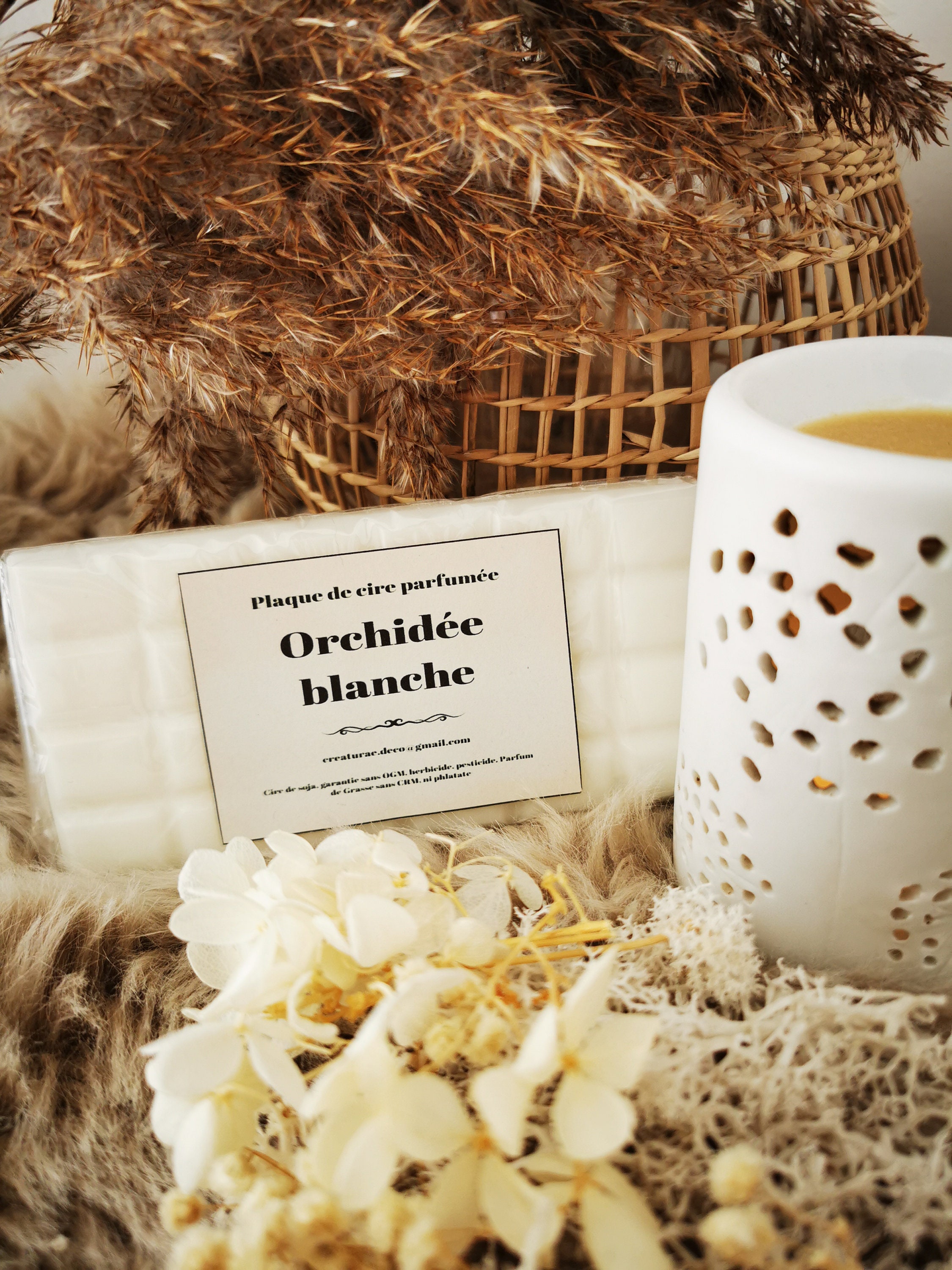 Plaque de Cire Parfumée Orchidée Blanche