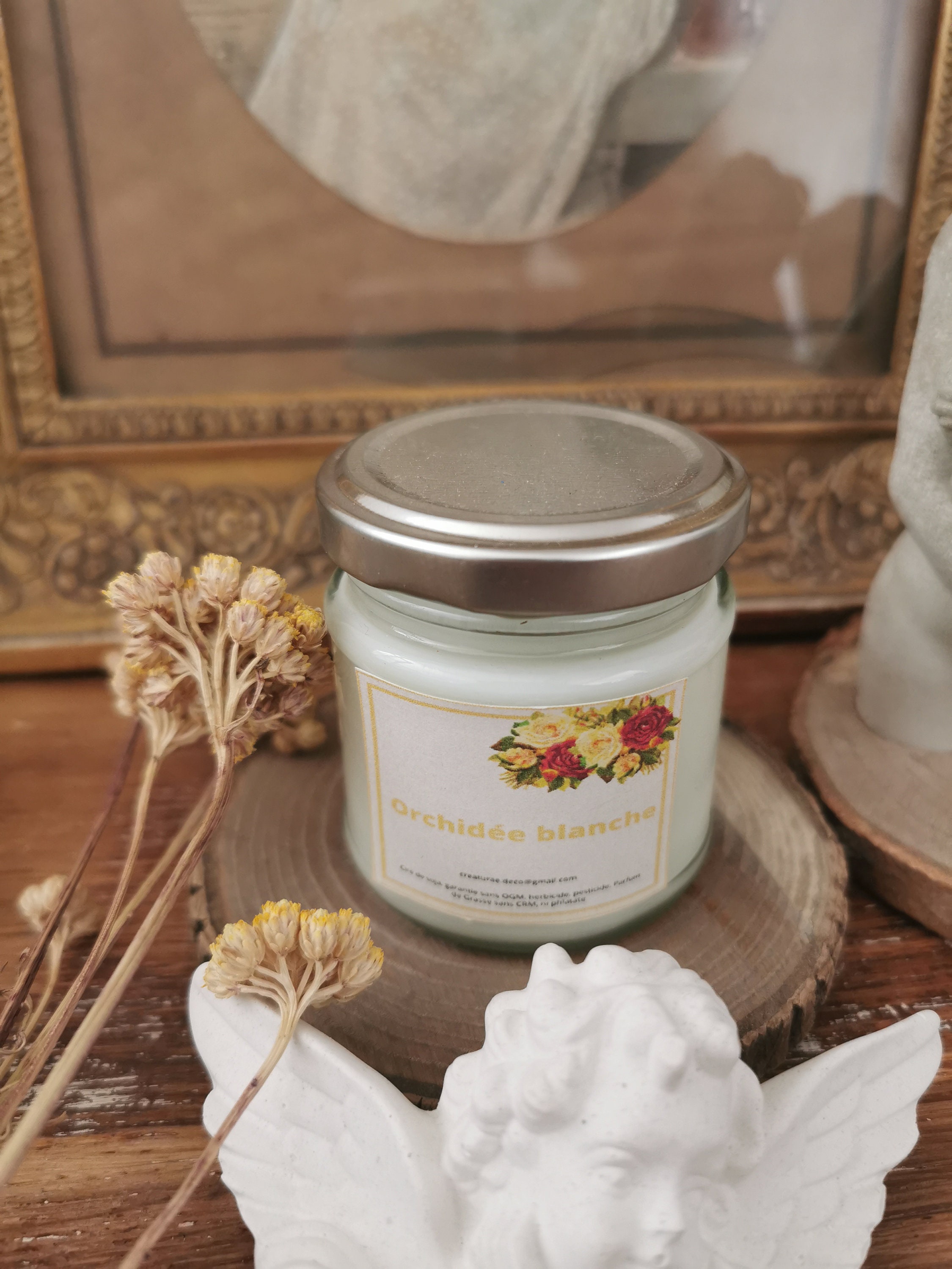 Petite Bougie Naturelle Orchidée Blanche