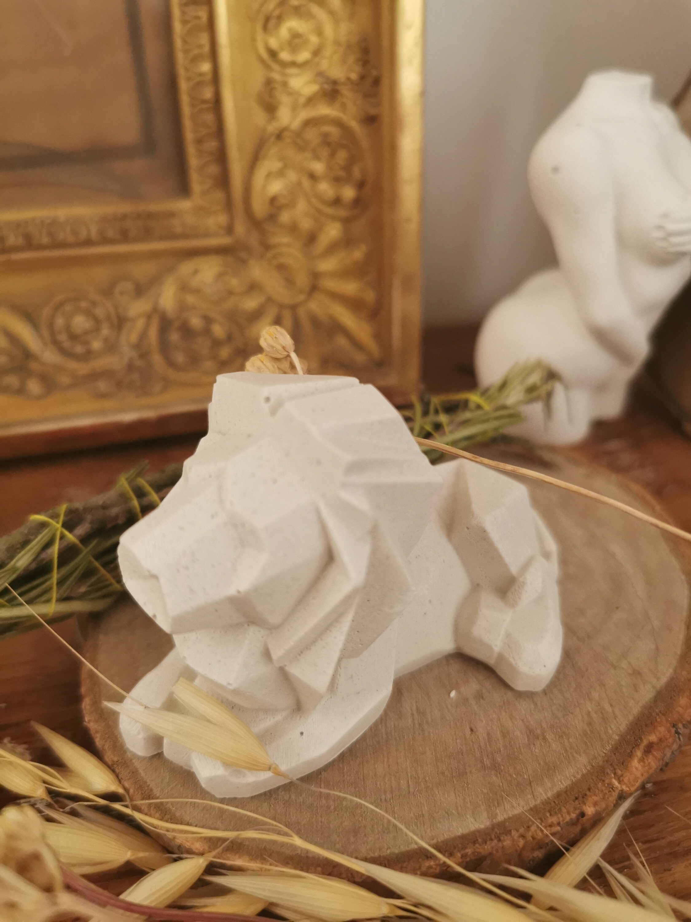 Lion Origami en Plâtre