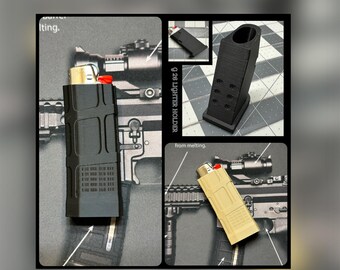 3D Printed Bic Lighter Holder-Novelty/Gift/Accessory-MAGPUL PMAG or G26 Mag -Black or FDE