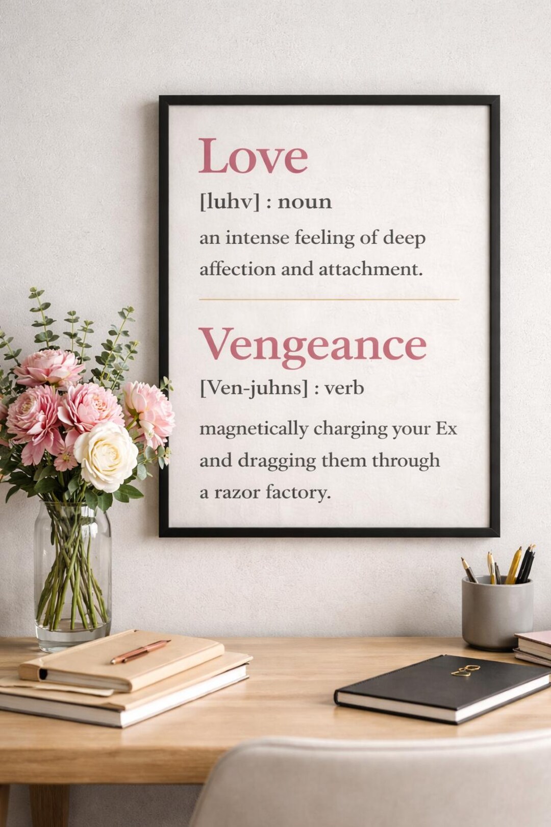 Vengeance Def Love and Vengeance Definition Print, Dark Humor Dictionary Wall Art - Etsy