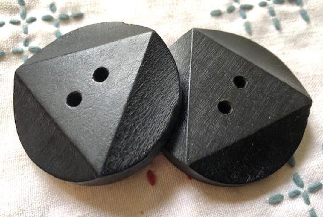 Deco Button Pair 2 Large Dark Brown Wooden Art Deco Buttons 1930's - Etsy