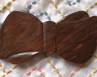 Dark brown buckle bow shape 1930's 1940's