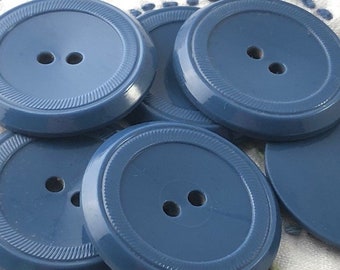 Set 4 large solid ash blue buttons 1930's