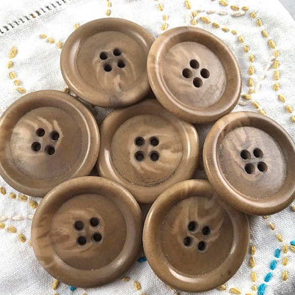 7 large 35 mm corozo tagua buttons 1 & 3/8 inch