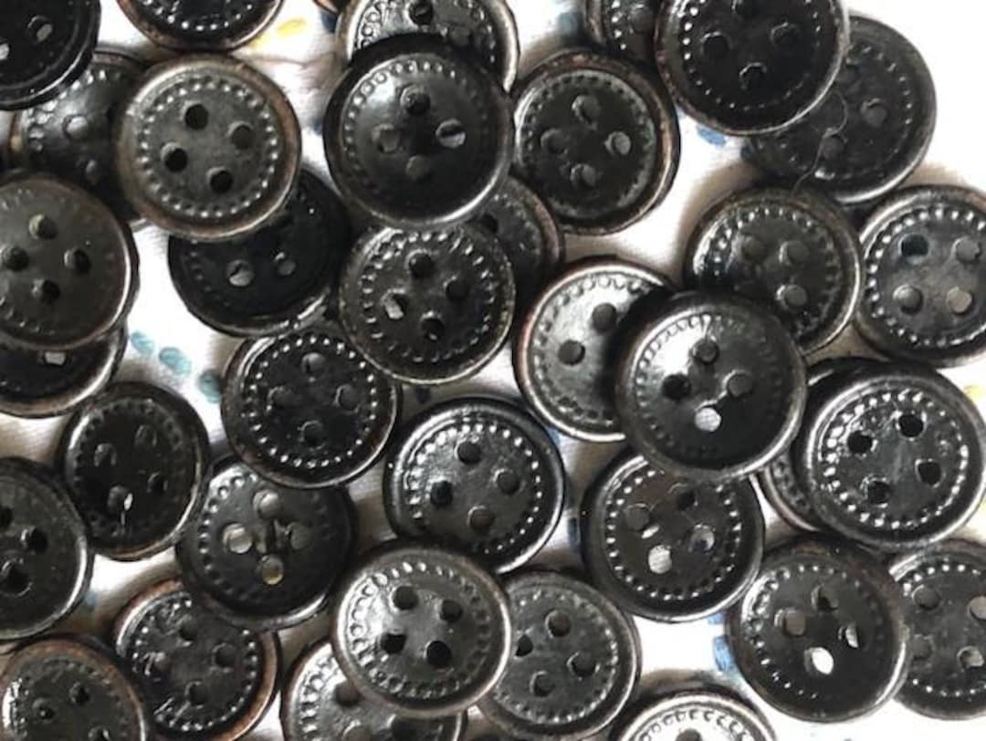 Set 40 Small Black Buttons 5/8 Inch Pressed Leather? - Etsy