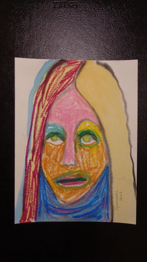 Colorful Original FACE Oil Pastel Etsy