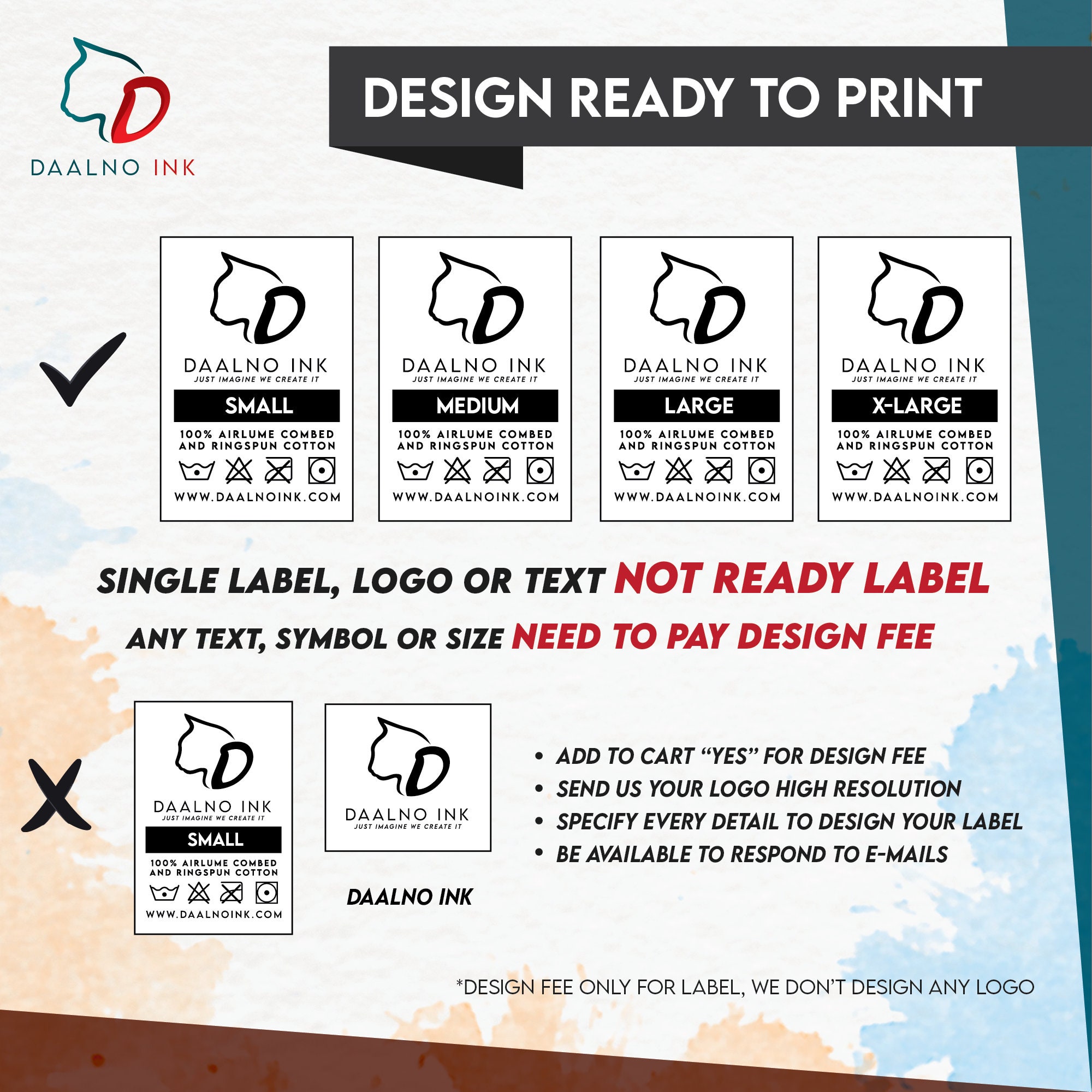 100 DTF Tagless Clothing Labels Ready to Press Etsy