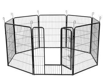 Duty Metal Exercise Fence Panel Black Space Dog Gate Supplies