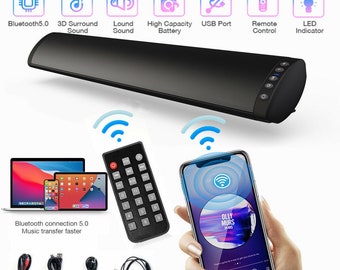 TV Home Theater Soundbar Bluetooth Sound Bar Speaker System Subwoofer w/ Remote