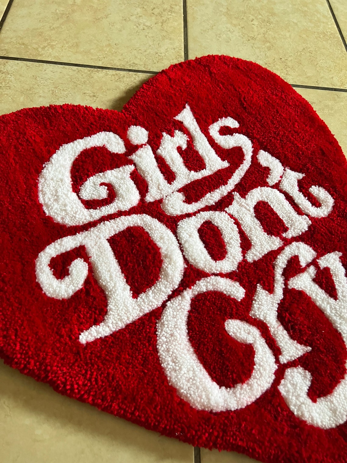 Tufted Handmade Girls Dont Cry Rug Etsy