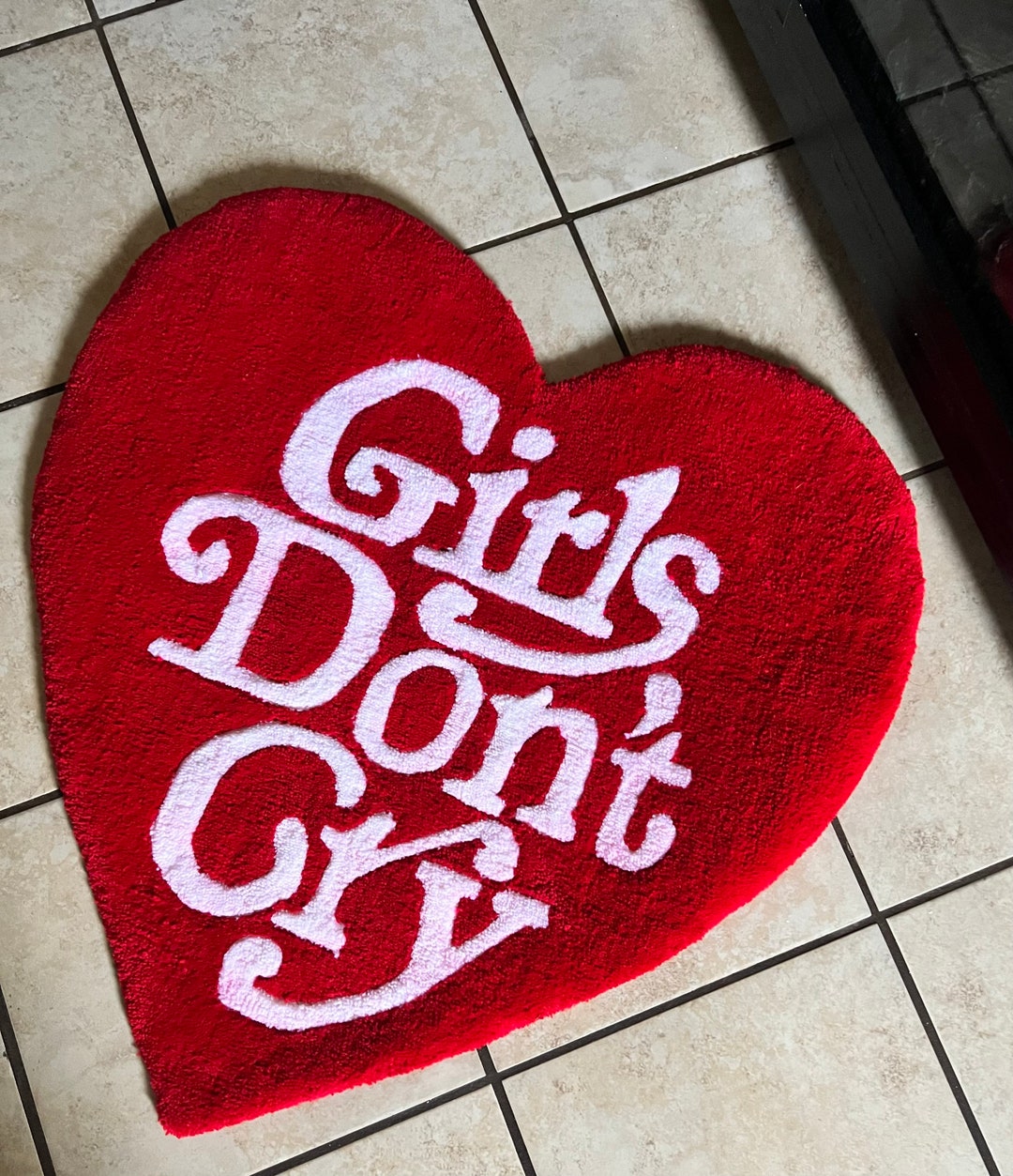 Tufted Handmade Girls Dont Cry Rug Etsy