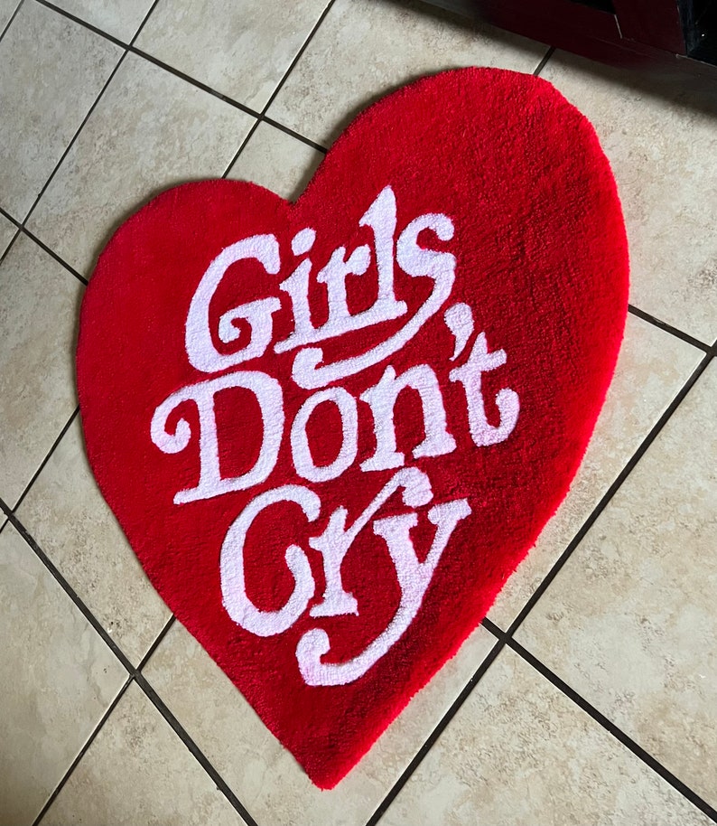 Tufted Handmade Girls Dont Cry Rug Etsy