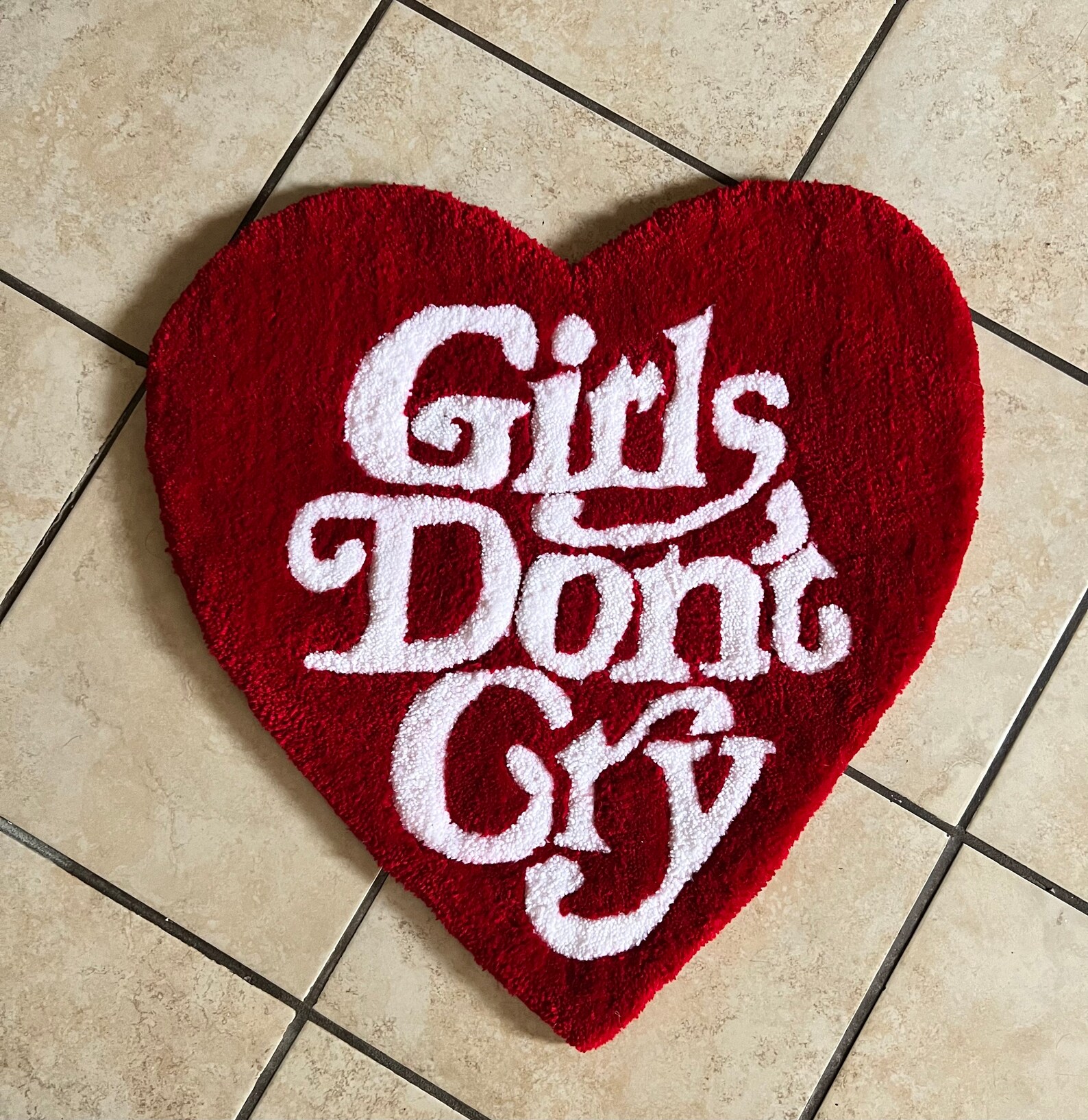 Tufted Handmade Girls Dont Cry Rug Etsy