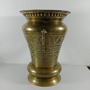 Vintage large brass flower pot