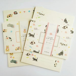 Cat Japanese Letter Set, Writing Paper with Envelopes, Kawaii Japanese Stationery, Pet Lover Gift,  Penpal Mail Supplies