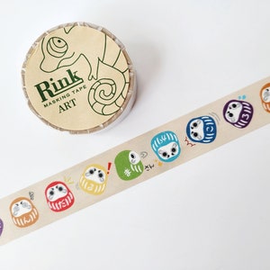 Daruma Doll Washi Tape, 20mm, Japanese Doll Motif, Journal Planner Masking Tape, Japan Culture, Kawaii Stationery, by Rink-Rinrei