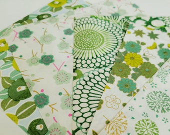 Green Origami Yuzen Washi Paper Pack, 10 Sheet, 5 Patterns, Japanese Decorative Paper, DIY Folding Craft, 15x15cm (6"x6")