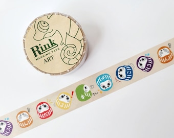 Daruma Doll Washi Tape, 20mm, Japanese Doll Motif, Journal Planner Masking Tape, Japan Culture, Kawaii Stationery, by Rink-Rinrei